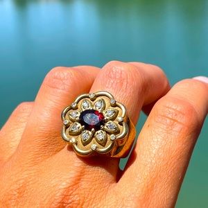 Rubelite and Diamond Ring